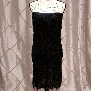 Moschino cheap and chic strapless dress/long skirt stretchy fabric with beading